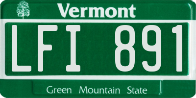 VT license plate LFI891