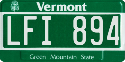 VT license plate LFI894