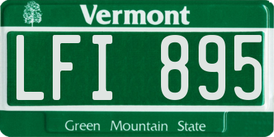 VT license plate LFI895