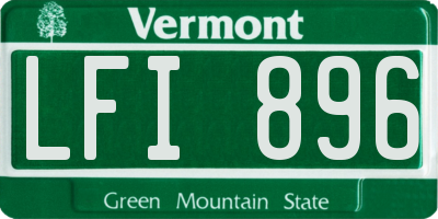 VT license plate LFI896