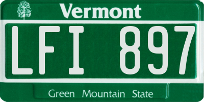 VT license plate LFI897