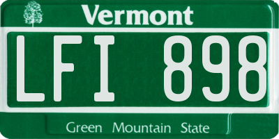 VT license plate LFI898