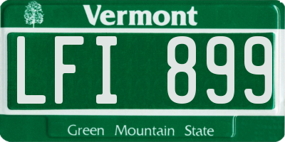VT license plate LFI899
