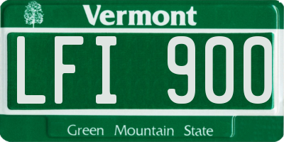 VT license plate LFI900