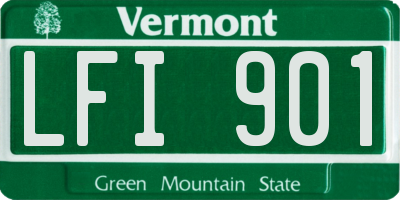 VT license plate LFI901