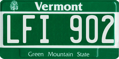 VT license plate LFI902