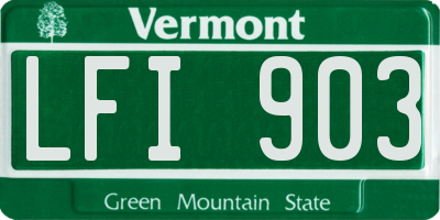 VT license plate LFI903