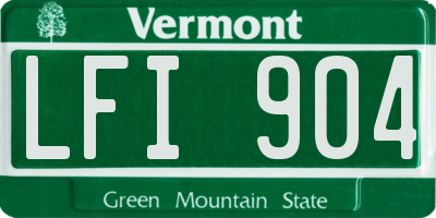 VT license plate LFI904