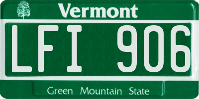 VT license plate LFI906
