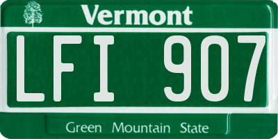 VT license plate LFI907