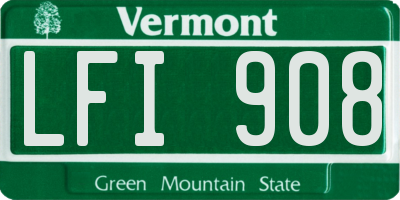 VT license plate LFI908