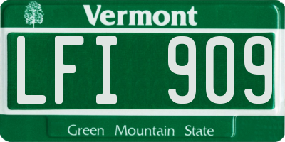VT license plate LFI909