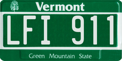 VT license plate LFI911