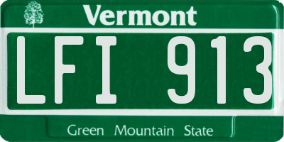 VT license plate LFI913