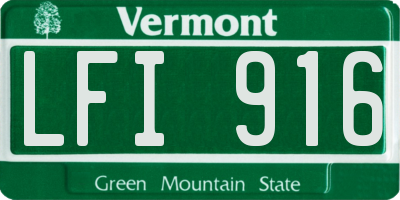 VT license plate LFI916