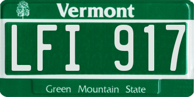 VT license plate LFI917