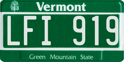 VT license plate LFI919