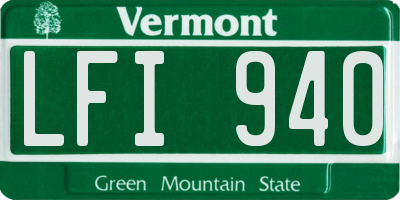 VT license plate LFI940