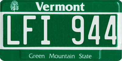 VT license plate LFI944