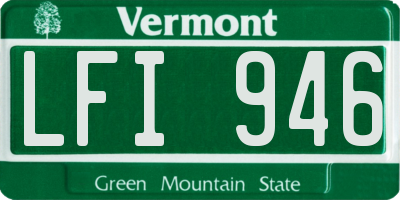 VT license plate LFI946
