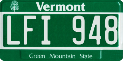 VT license plate LFI948