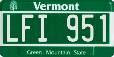 VT license plate LFI951