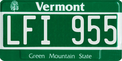 VT license plate LFI955