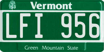 VT license plate LFI956