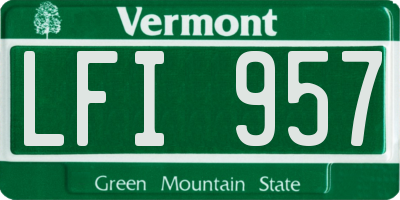 VT license plate LFI957
