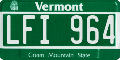 VT license plate LFI964