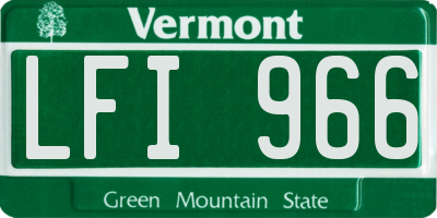 VT license plate LFI966