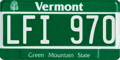 VT license plate LFI970