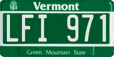 VT license plate LFI971