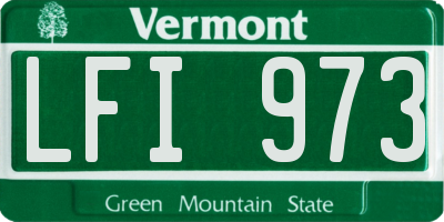 VT license plate LFI973
