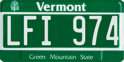 VT license plate LFI974