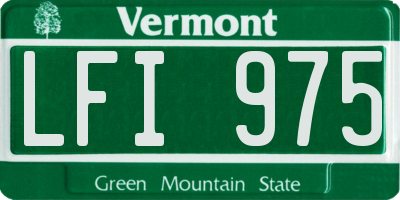 VT license plate LFI975