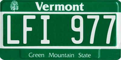 VT license plate LFI977