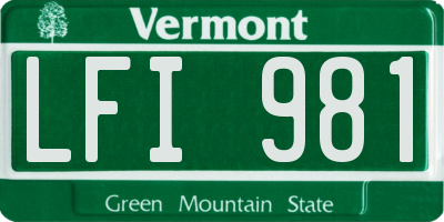VT license plate LFI981
