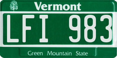 VT license plate LFI983