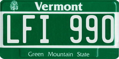 VT license plate LFI990