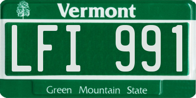 VT license plate LFI991