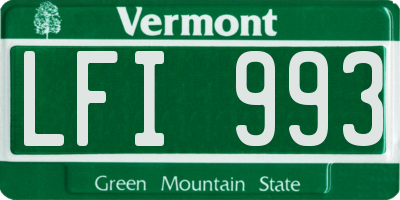 VT license plate LFI993