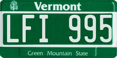 VT license plate LFI995