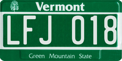 VT license plate LFJ018
