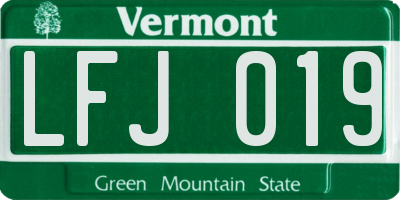 VT license plate LFJ019