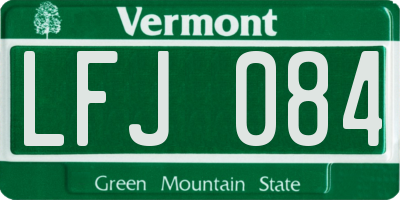 VT license plate LFJ084