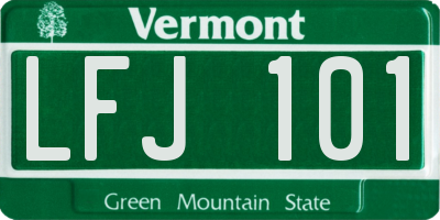 VT license plate LFJ101