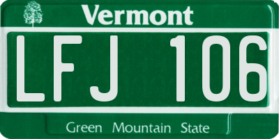 VT license plate LFJ106