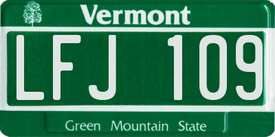 VT license plate LFJ109
