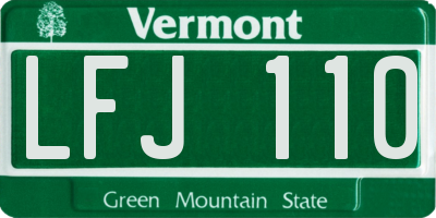 VT license plate LFJ110
